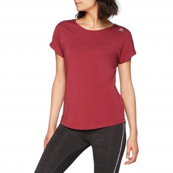 Reebok Damen T-Shirt Kurzarm Mesh Rot