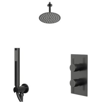 Gunmetal Grey Round Concealed Shower Valve with Diverter