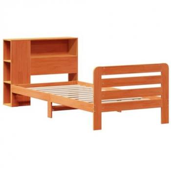 VidaXL Bed Frame without Mattress Wax Brown 90x190 cm Single Solid Wood Pine