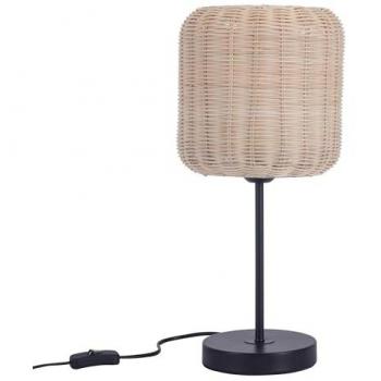 Lampe de table Cortic en rotin naturel/noir, hauteur 41,5 cm