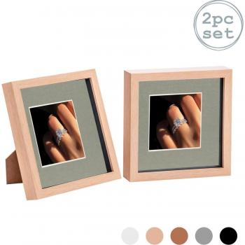 Nicola Spring 8x8 3D Photo Frame Duo with 4x4 Inserts