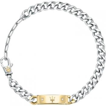 Pulsera Hombre Maserati JEWELS en Acero PVD Oro con diamantes - JM221ATY07