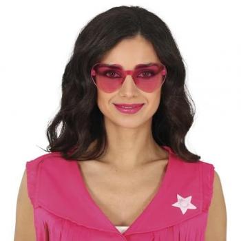 Gafas Transparentes Corazón Rosa
