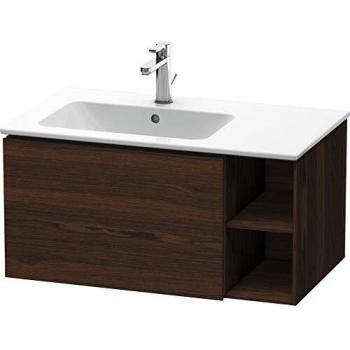 Duravit L-Cube Waschtischunterbau wandhängend 82,0 x 48,1 cm, 1 Auszug, Regalelement seitlich, für ME by Starck 234583 Becken links, Farbe: Nussbaum gebürstet Echtholzfurnier