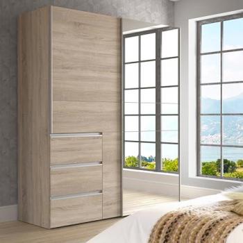 FORTE Schwebetürenschrank Winn2, Sonoma Eiche, 170,3 cm x 200,5 cm x 61,2 cm