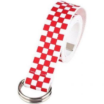 Black and White Plaid Canvas Belt