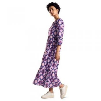 Midikleid STREET ONE Gr. 34, EURO-Größen, lila (bellflower lilac) Damen Kleider aus 100% Baumwolle