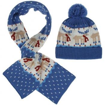 Kids' Cartoon Knitted Hat and Scarf Set