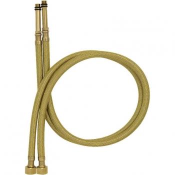 Tubo Flex Dorato con Treccia Nylon 3/8 M10 80 cm - 2 Unità