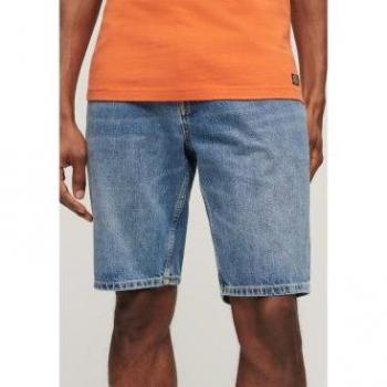 Pantalón Corto Vaquero Recto Azul Superdry para Hombre