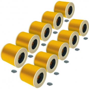 Filtre Plié 10X VHbw – Jaune – Compatible Stanley SXVC30, SXVC30XTDE, SXVC50XTDE, SXVC35PTDE