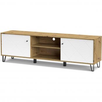 KIT MOBILE PORTA TV BOLLO BO2 CM. 183X40X55H ROVERE ARTISAN/BIANCO