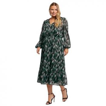Green Midaxi Abstract Print Dress
