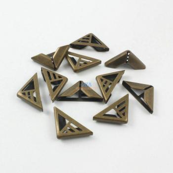 100Pcs 16mm Book Corner Clips in Antique Brass