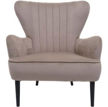 Cocktail-Sessel MCW-K37 in taupe Samt (280 g/m²) mit abgerundeten Ecken