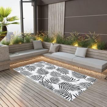 VidaXL Outdoor-Teppich Weiß und Schwarz 190x290 cm