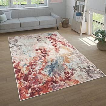 Tappeto Salotto Moderno Soggiorno Pelo Corto Motivo Astratto Vintage 120x160 cm, Multicolore 3 - Paco Home