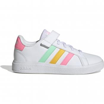 Baskets enfant adidas Grand Court 2.0 EL avec lacets élastiques et sangle supérieure, Blanc 31,5 EU