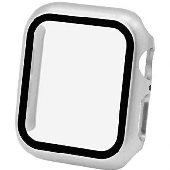 Schutzglas-Hülle für Apple Watch 4/5/6/SE (44mm) Silber