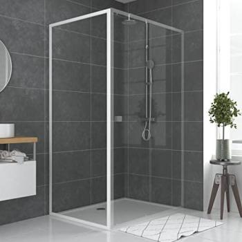 Doccia Porta Ritorno Bianco 90x185 – Vetro 5 mm – Whity Side 90