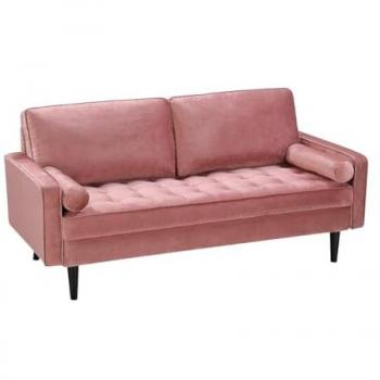 Elegantes 3-Sitzer Sofa - Samt - Altrosa