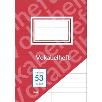Vokabelheft A5 liniert - Lineatur 53 - 2 Spalten - 32 Blatt - FSC Papier