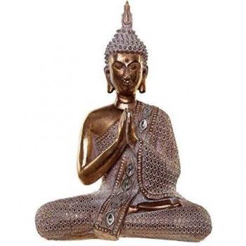 Buddha‑Figur 26 cm Thai Namaskar‑Mudra mit funkelnden Steinen