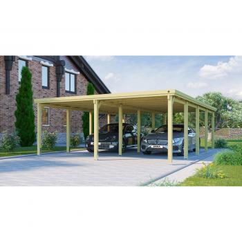 FD-Doppelcarport 618, Holz, 270 cm, braun