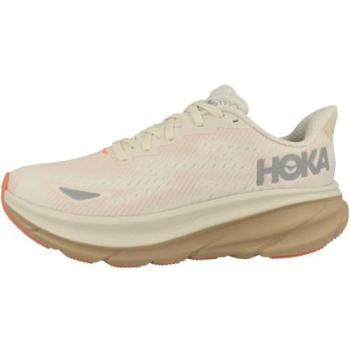 HOKA Clifton 9 GTX Women’s Road Running Shoes – Light Beige/Orange, Size 38