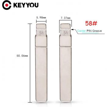 KEYYOU 10 pcs Universal Uncut Flip KD Remote Key Blade VA2 for Citroen and Peugeot Type #58