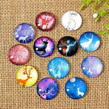 Christmas Deer Jewelry Making Glass Dome Cabochons