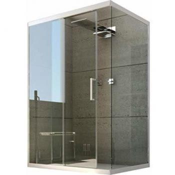 Mampara de ducha de PVC angular 70x160 cm h200 vidrio transparente Glax