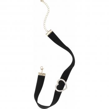 Firetti Choker aus schwarzem Samt mit Herz und Kristall