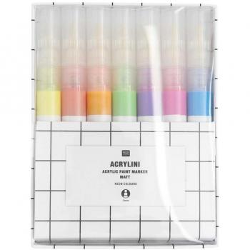 Rico Design Acrylini Marker Set Neonfarben, 7 Stück