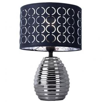 Lampe de table élégante en chrome et velours gris
