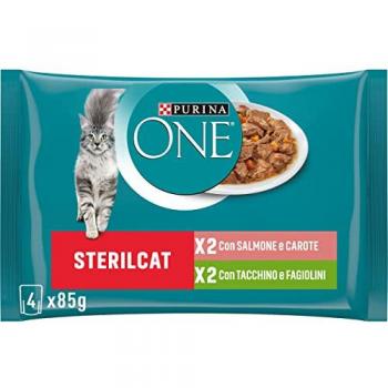 One steril cat filettini in salsa 4X85 gr bigusto salmone e tacchino - Purina