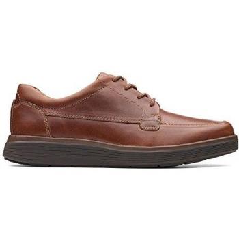 Un Abode Ease Dark Tan Leather Derby Slip‑In Loafers