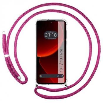 Tumundosmartphone Funda Colgante Transparente Xiaomi 13T / 13T Pro 5G - Rosa Fucsia