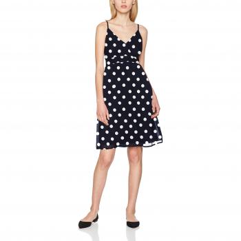 Only Onljib S/l Short Dress Wvn Noos, Vestido para Mujer, Multicolor (Noche Cielo AOP: Grandes Puntos Blancos), 38