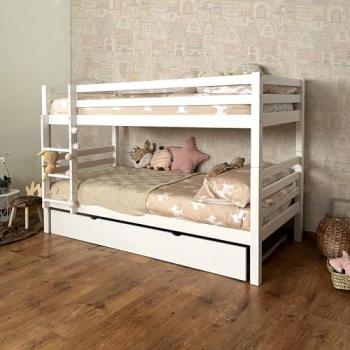 Litera + cama elevable madera blanco 90x195cm