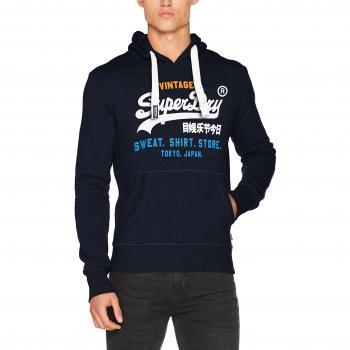 Superdry M20002FPF1, Suéter para Hombre, Azul (Blue Black Grit), Talla S