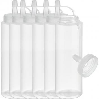 APS Quetschflasche, 760 ml, rot, 6er Set aus Polyethylen, mit Schraubdeckel und Verschlusskappe, - 1 Stück (93258)