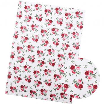 Floral Vinyl Faux Leather Fabric for DIY Projects 22x30cm
