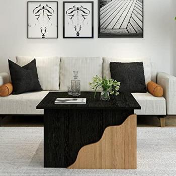 Moebel17 Couchtisch Couchtisch Schwarz Walnuss 9116, Couchtisch in Schwarz Walnuss mit großem Ablagefach