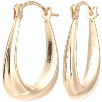 9ct Yellow Gold Oval Creole Earrings
