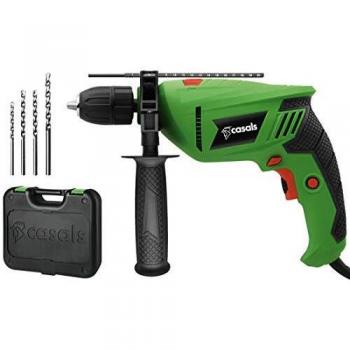 TALADRO PERCUTOR CASALS VT80REAM+R - 800W - PORTABROCAS AUTOMÁTICO 13MM - REVERSIBLE - 0-3000RPM - TOPE PROFUNDIDAD + MALETÍN + KIT BROCAS Y ADAPTADORES