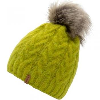 ChillOuts Flora Damenmütze – Lime, Zopfmuster, 76 % Polyacryl / 22 % Polyester / 2 % Polyamid