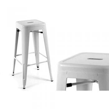 Taburete de bar estilo urbano blanco 4x 43 x 43 x 76 cm