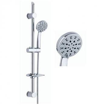 Asta doccia saliscendi 005 completo doccetta 5 funzioni multigetto salvaforo h 72 cm