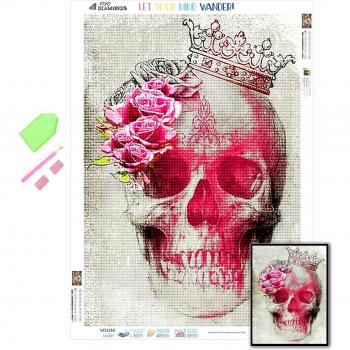Broderie complète 5D fleurs et crâne